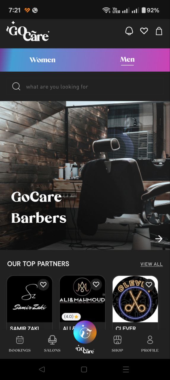 GoCare app interface